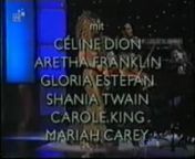 DIVAS LIVE – New York 1998 (0:59 HD)nCÉLINE DION, ARETHA FRANKLIN, GLORIA ESTEFAN, SHANIA TWAIN, CAROLE KING und MARIAH CAREY zusammen auf der Bühne des New York Beacon Theater am 14. April 1998.nnZusammen stehen diese sechs Superstars für weltweit mehr als 200 Millionen verkaufte Alben, über zwei Dutzend Nummer Eins-Hits und fast genauso viele Grammy Awards.nFür